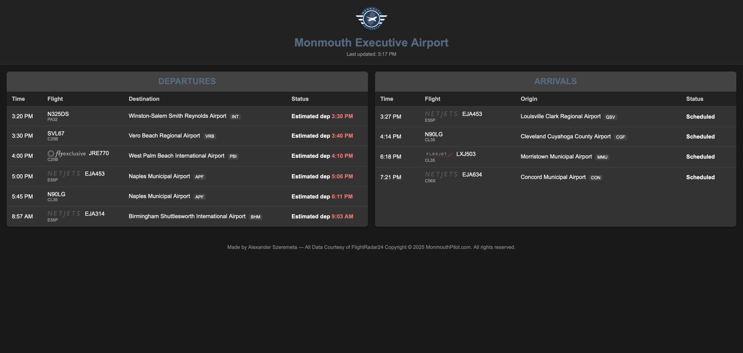 Introducing a Custom Departures/Arrivals Board for KBLM!